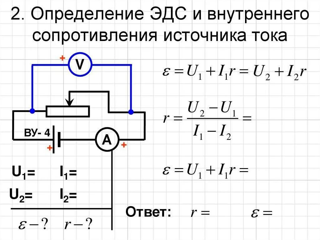 Как определить внутреннее сопротивление источника напряжения. Формула нахождения внутреннего сопротивления источника тока. Внутреннее сопротивление источника тока формула. Как вычислить внутреннее сопротивление источника тока. Как вычислить ЭДС источника тока.