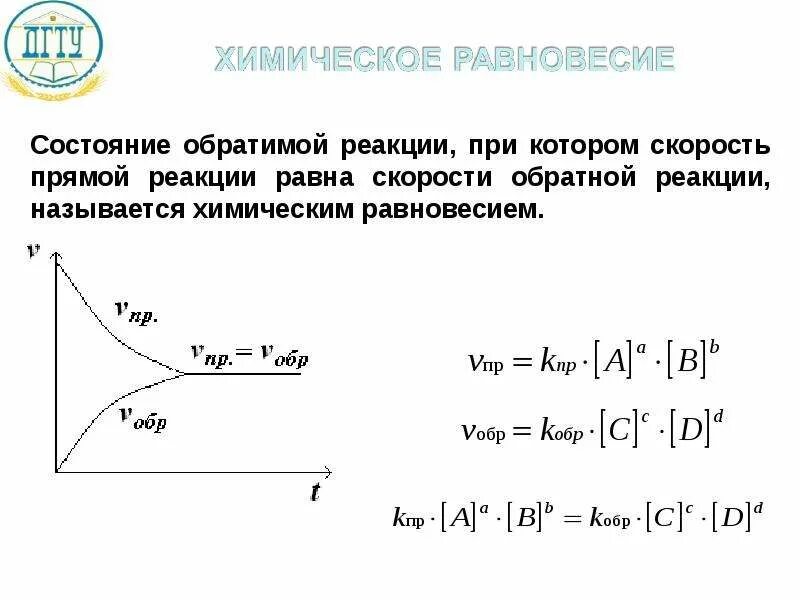 Константа скорости для обратимой реакции. Константа скорости для обратимой реакции