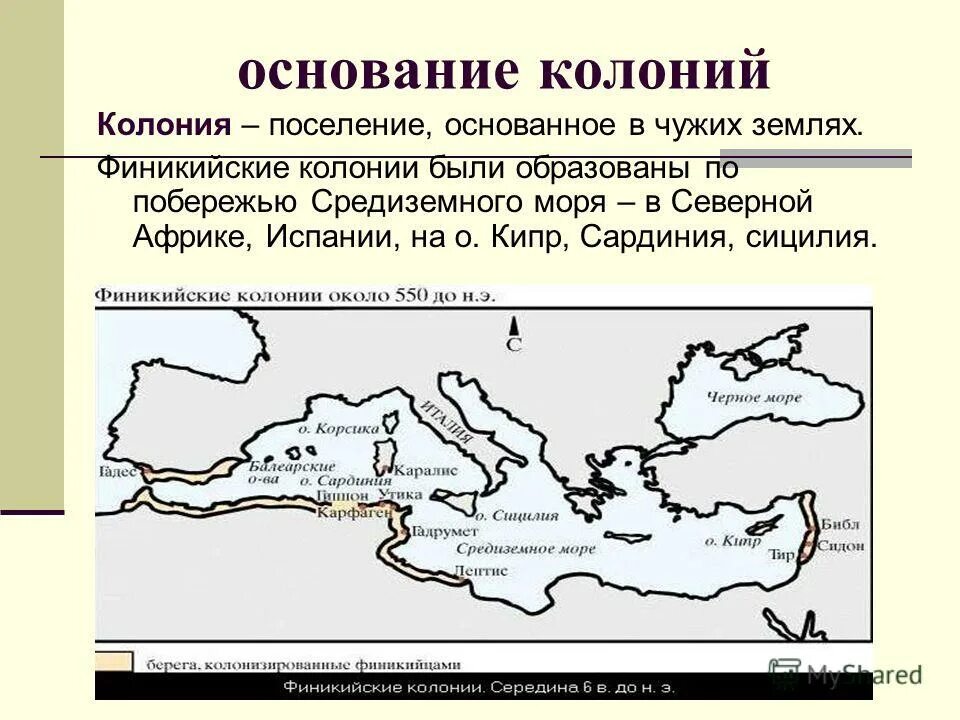 почему финикийцы основывали колонии 5 класс