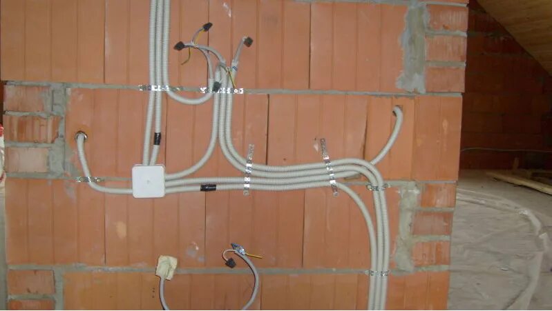 Надо ли прокладывать. Прокладка кабеля в гофре по стене. Прокладка кабеля в гофротрубе. Прокладка кабеля на скобах. Прокладка кабеля по потолку.