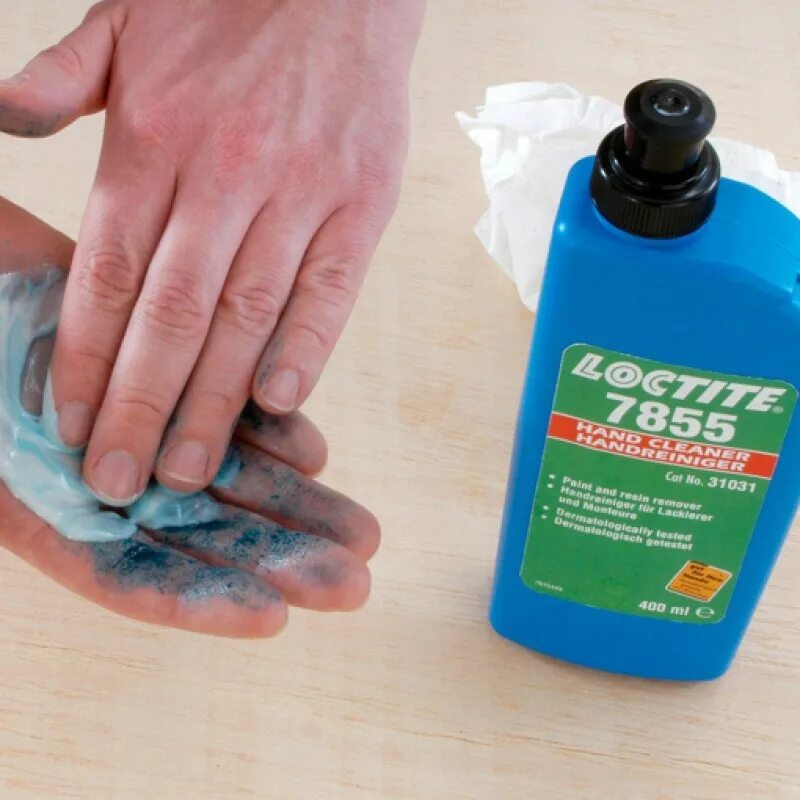 Можно ли отмыть краску. Локтайт 7855. Средство для оттирания краски. Средство для отмывания клея. Очиститель для рук.