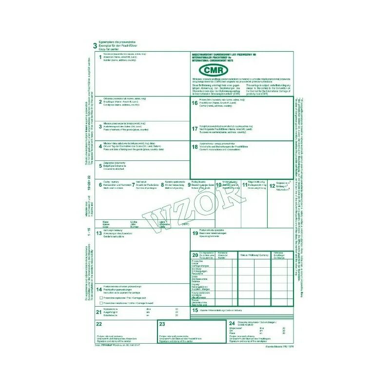 CMR 3 графа. Автомобильная накладная (CMR Waybill). Графа 18 CMR. Форма CMR.