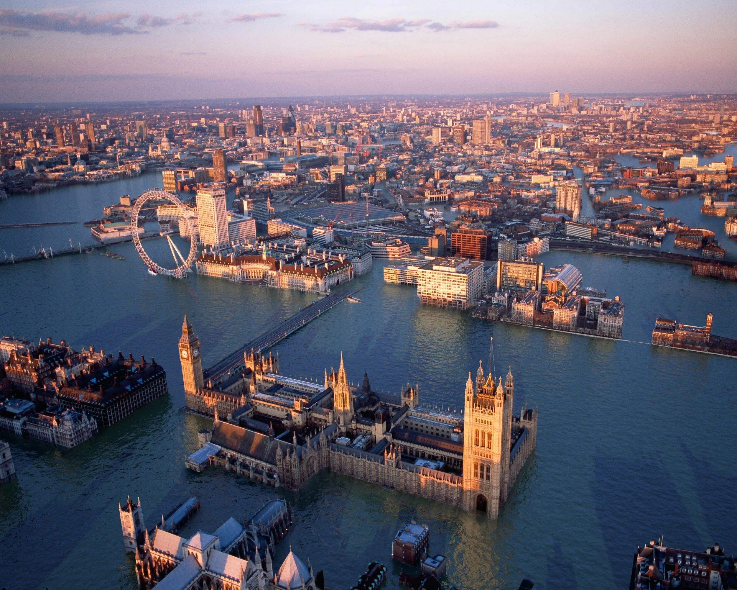 Глобальное потепление затопление Лондона. Океан в Лондоне. Великобритания вид сверху. Лондон фото.