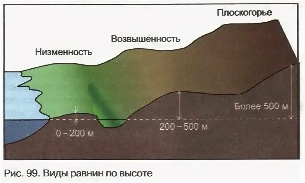 Виды равнин. Типы равнин по высоте. Абсолютная высота озера