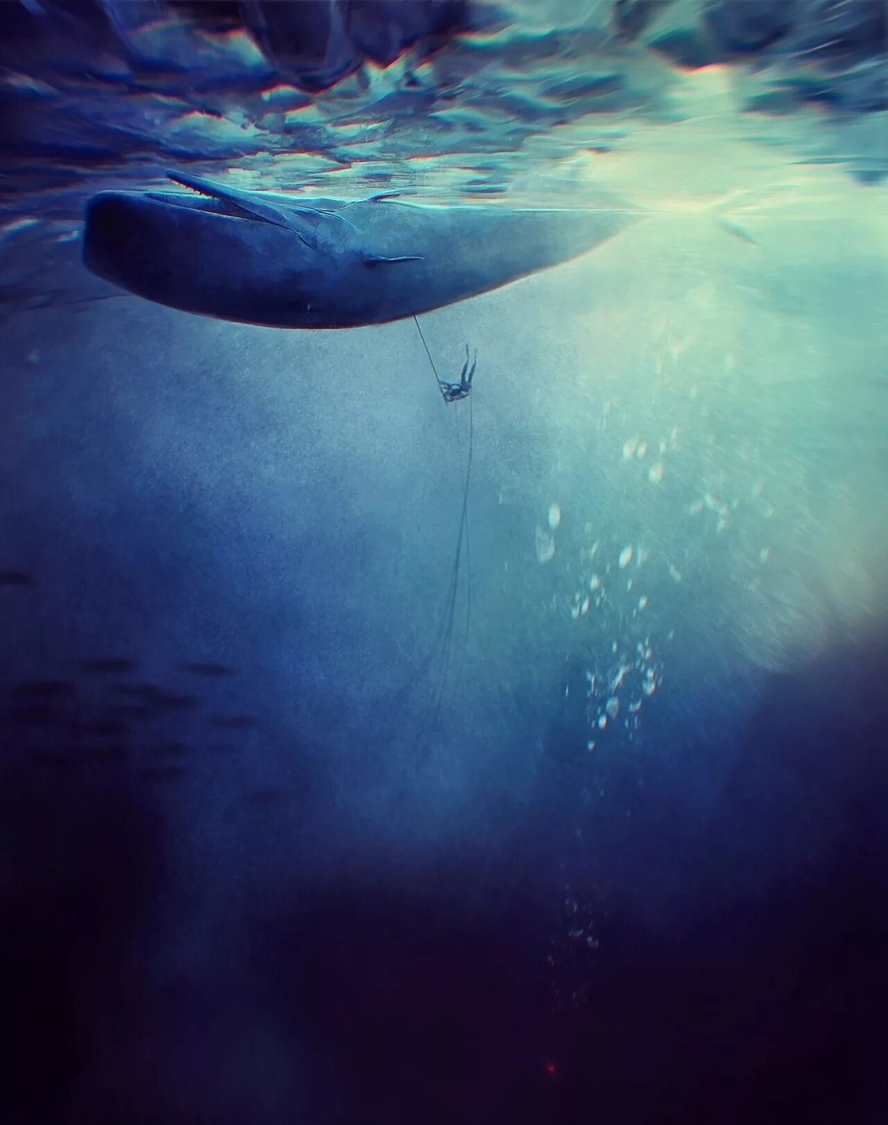 Морские глубины. Киты в океане. Океан под водой. Подводный мир кит.