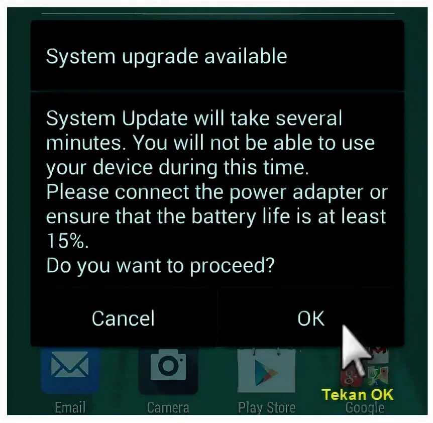 Upgrade available. System upgrade.