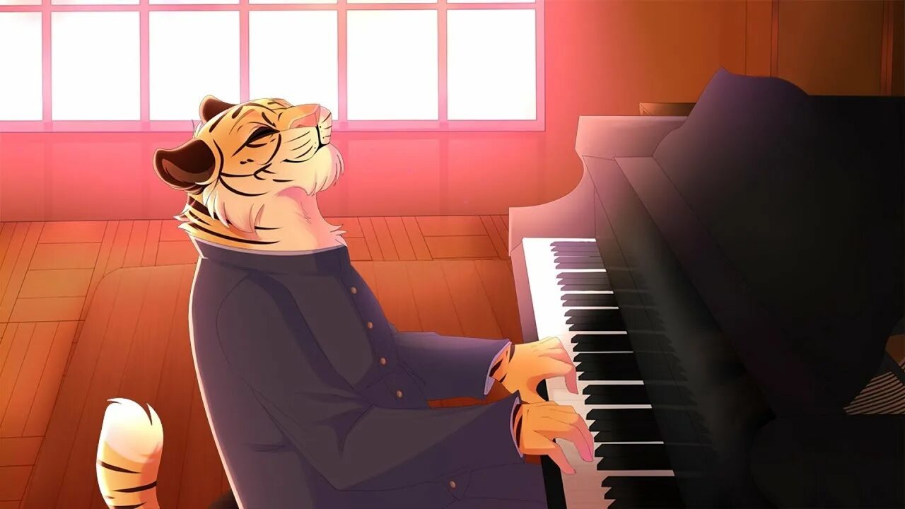 Furry novel. Фурри Tennis Ace. Тигр и пианино. Тигр за роялем. Лиса за роялем.