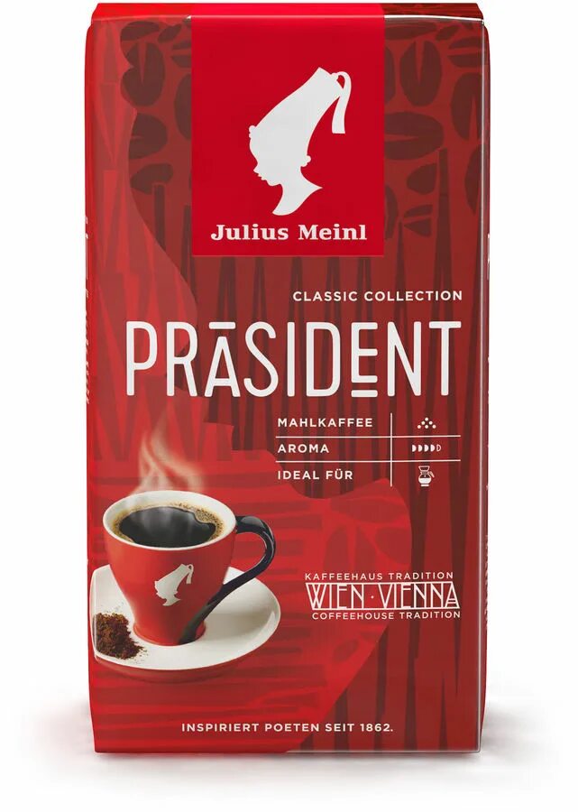 Джулиус майнл. Кофе молотый Julius Meinl Prasident 250г. Кофе Julius Meinl молотый 250.