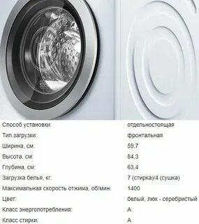 Стиральные машины 7кг размеры