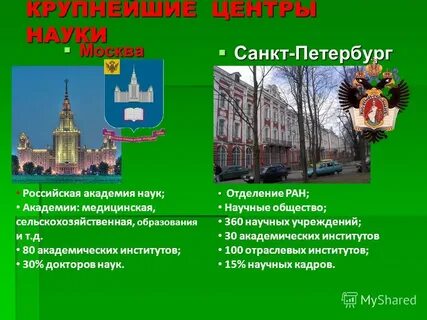 Крупные научные города