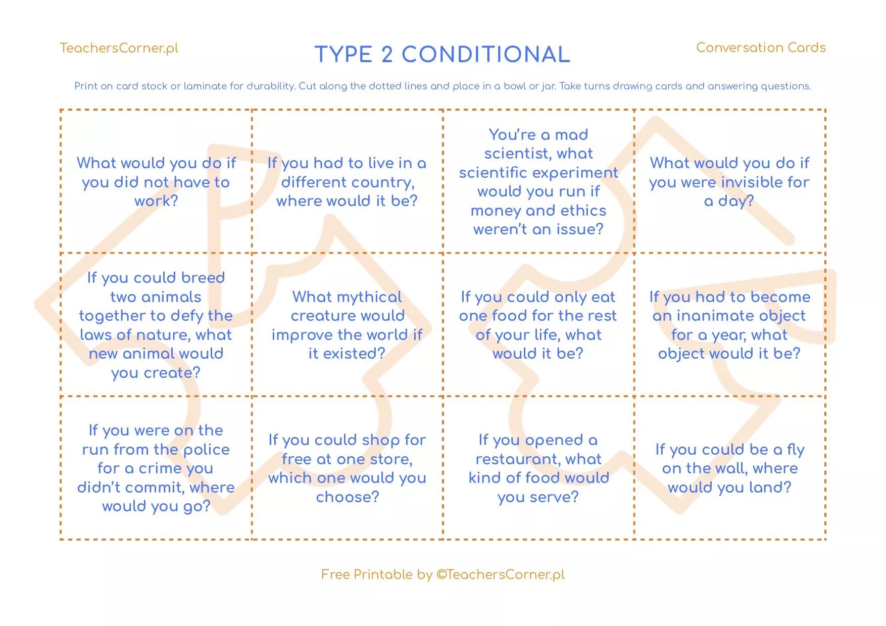 2 conditional speaking. Карточки second conditionals. Conditional 1 speaking Cards. First conditional вопросы. Second conditional вопросы.