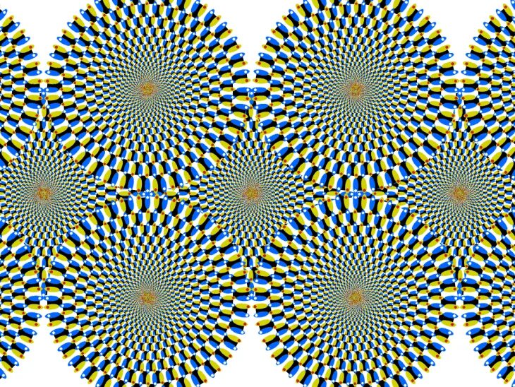 Обмануть зрение. Акиоши Китаока. Иллюзия движения. Оптические иллюзии. Иллюзия зрения.
