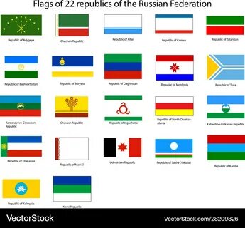 Set flags republic russia tatarstan Royalty Free Vector