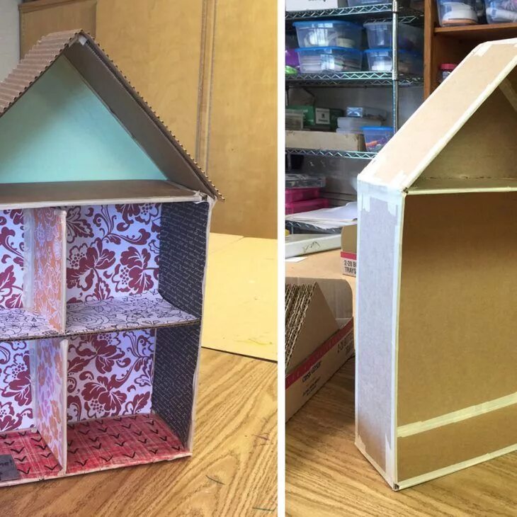 Image result for cardboard houses Dog house diy, Cardboard house, Cat house diy