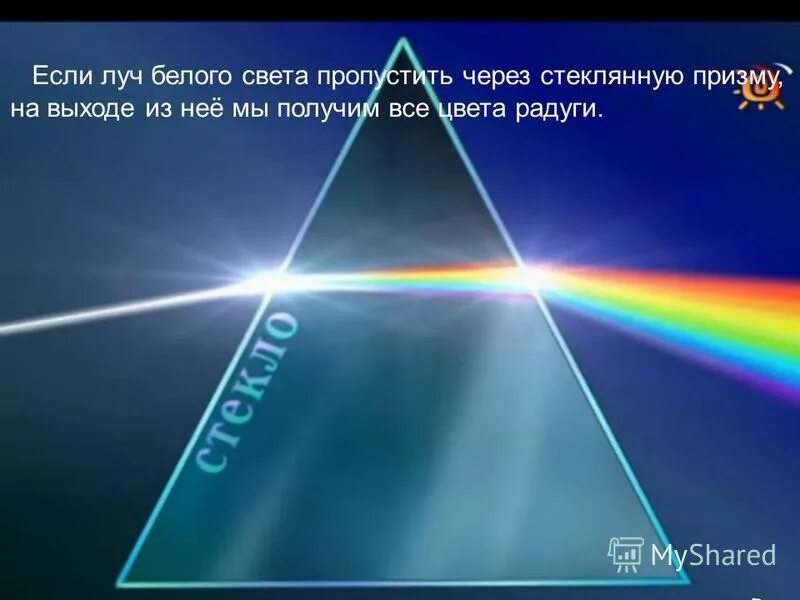 Если световой луч белого цвета. Солнечный свет через призму. Луч света через призму. Преломление солнечных лучей. Свет через призму.