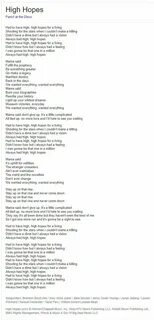 High hopes lyrics