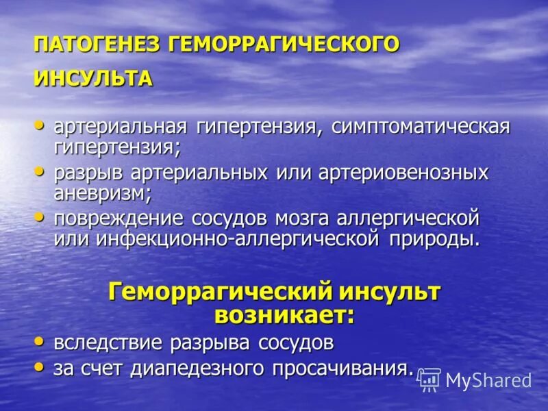 Помощь при геморрагическом инсульте