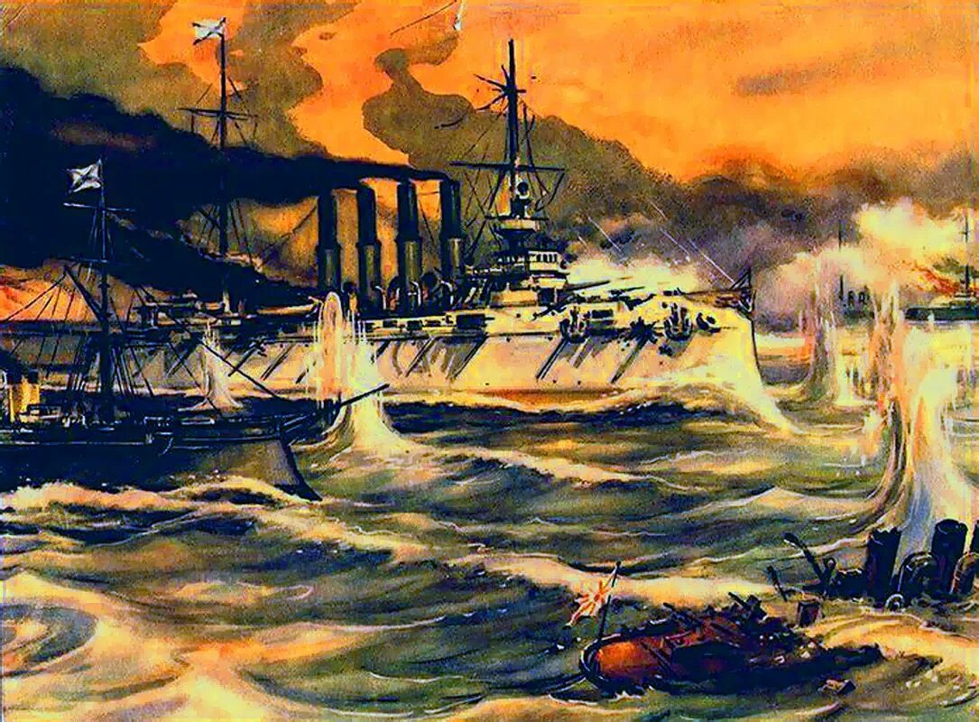 Нападение японцев в корейском порту. Гибель крейсера Варяг.
