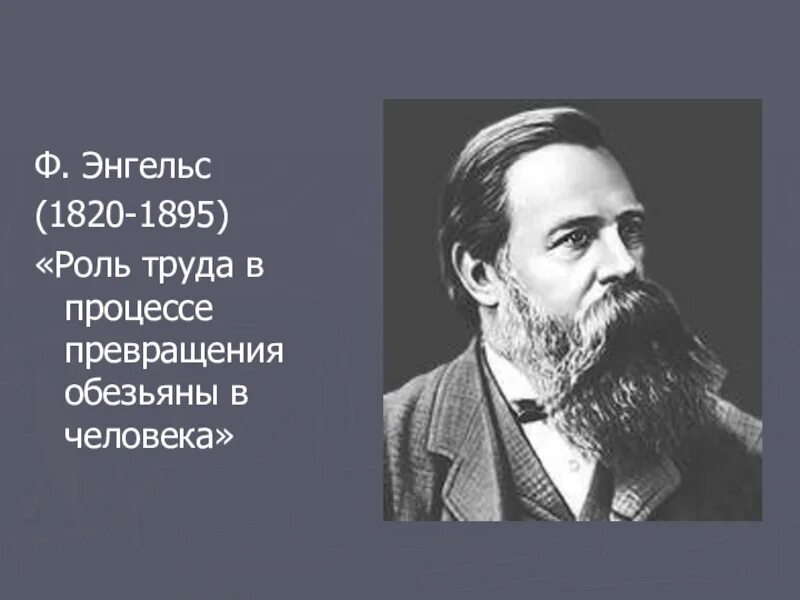 Энгельс роль труда. Ф. Энгельс (1820-1895). Энгельс философ. Ф Энгельс роль труда в процессе превращения обезьяны в человека.