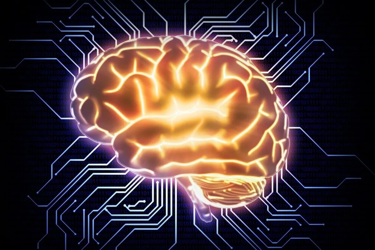 Человеческий мозг и компьютер. Электронный мозг. Мозг компьютера. Искусственный интеллект. Искусственный мозг.