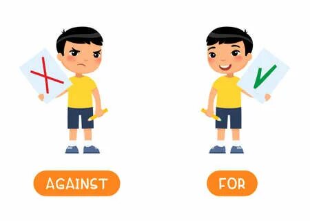 Opposite against