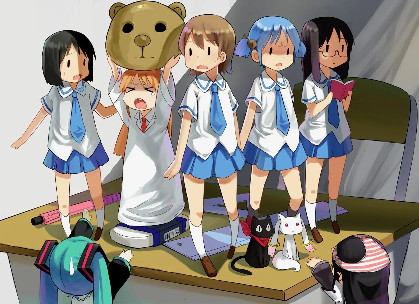 Мелочи жизни ком. Мелочи жизни Nichijou. Nichijou персонажи. Nichijou Мио.