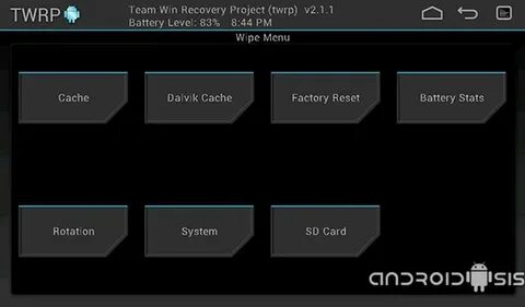 Wipe menu