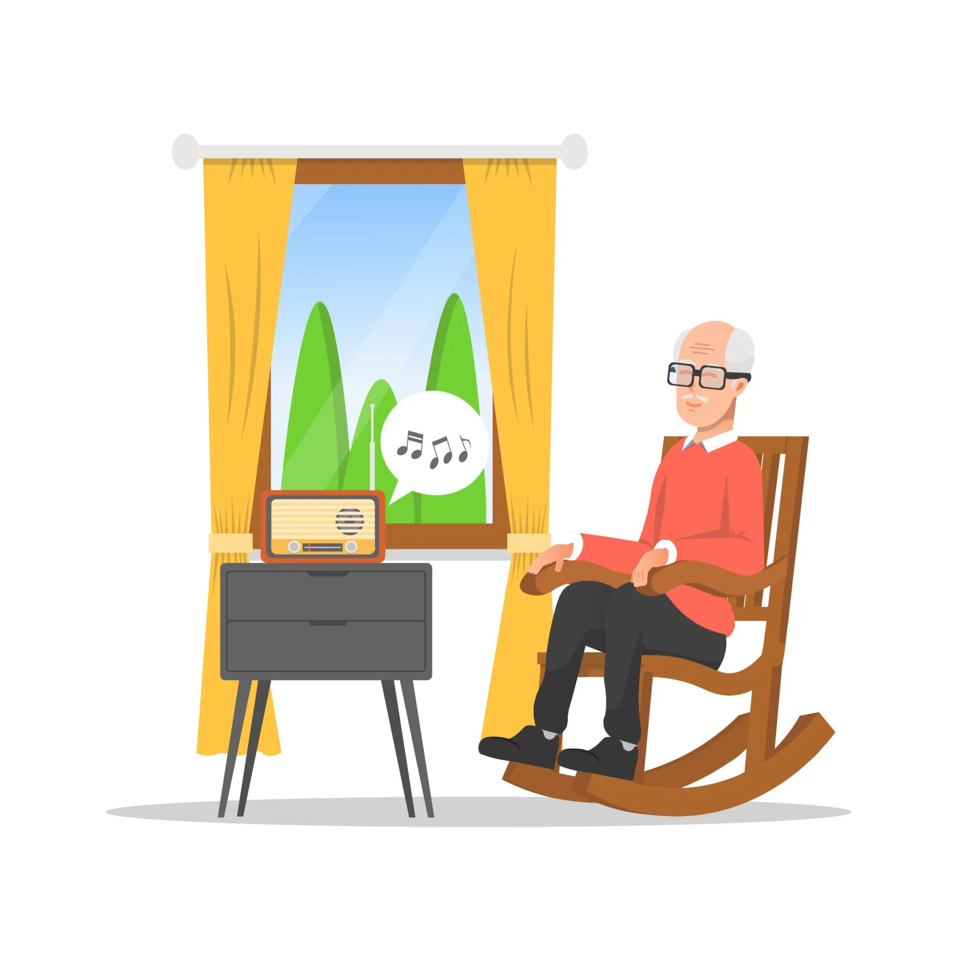 Стол со стульями на темном фоне. Карточка по английскому carpet. Радиоприемник для дачи. Crying radio man. Chair radio.