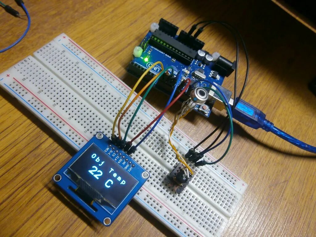 Датчик изменения температуры. Термометр на ардуино уно. Mlx90614 ардуино. Ардуино термометр OLED 18b20. OLED термопара ардуино.