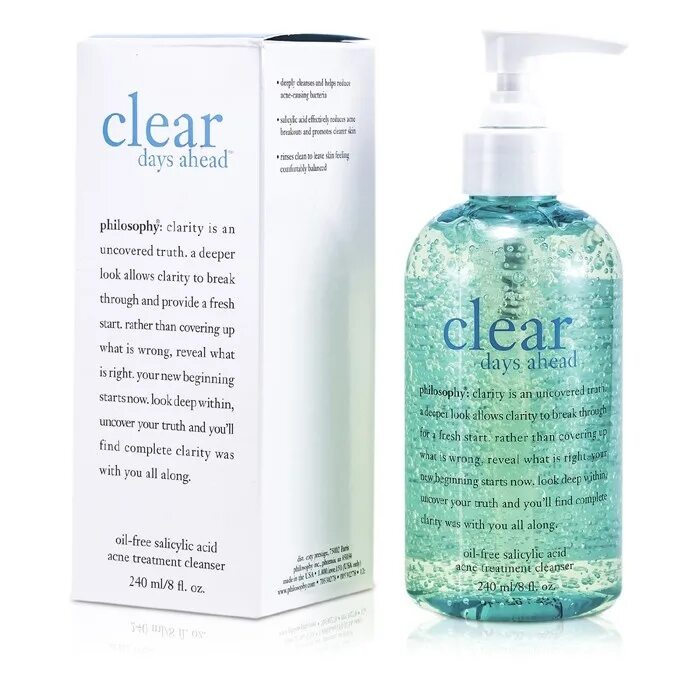 Средств clear. Philosophy acne гель для умывания. Средство клеар. Philosophy acne салициловый. Salicylic acid Cleanser.