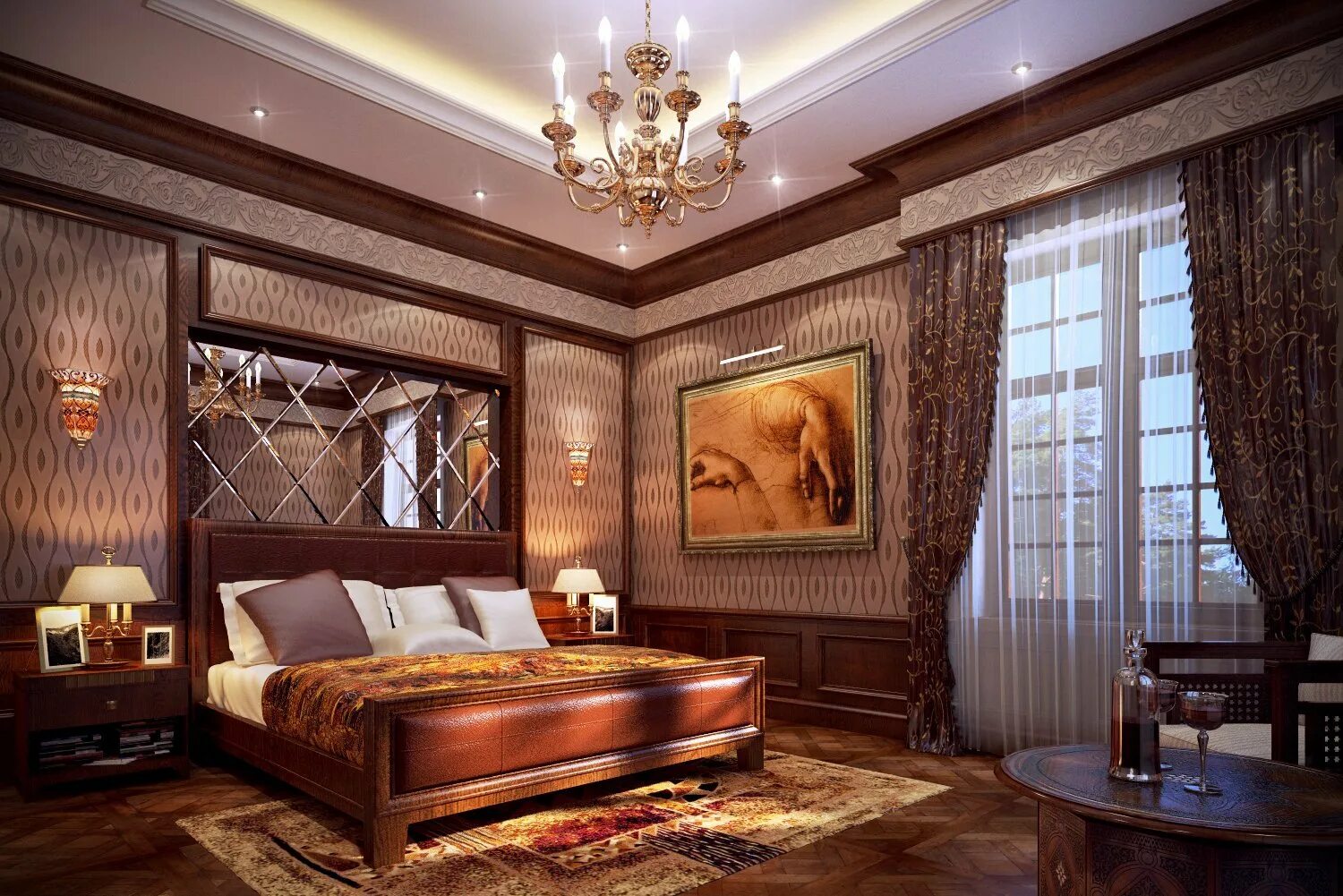 Комната коричневая мебель. Спальни Luxury Неоклассика. Спальня классика. Классический интерьер спальни. Спальня в класстческомстиле.