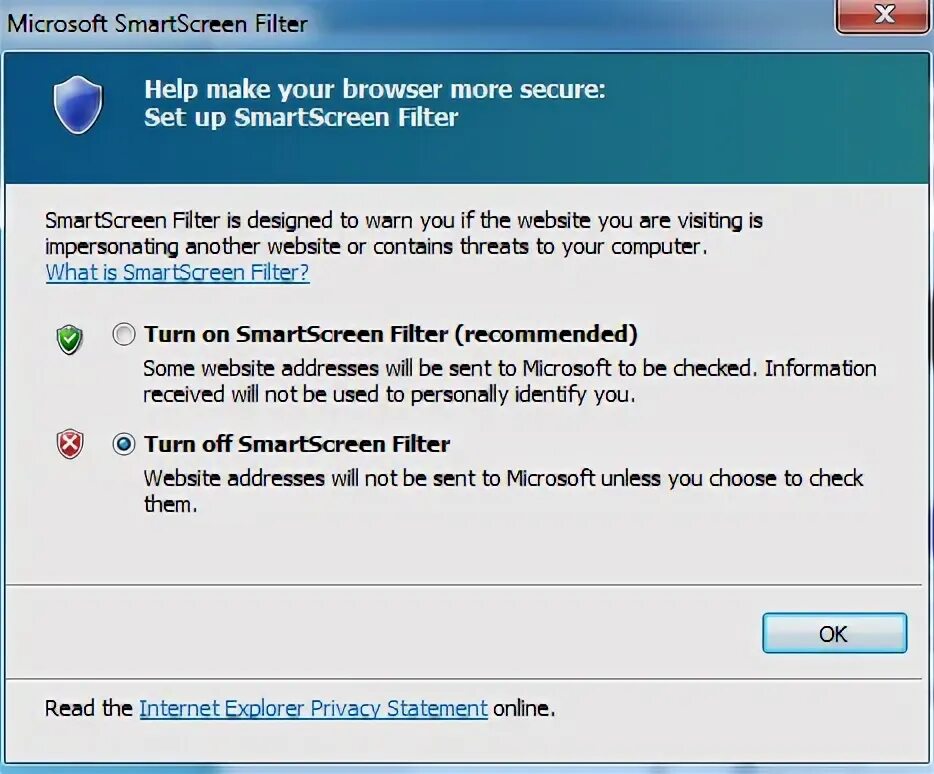 Disable filtering