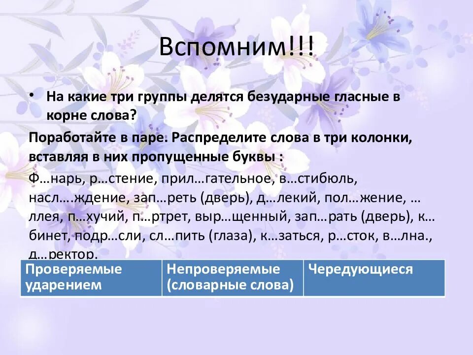 Слова делятся на группы. На какие группы делятся безударные гласные в корне слова. Безударные гласные в корне слова делятся на 3 группы. На какие группы делятся слова. Типы безударных гласных в корне слова.