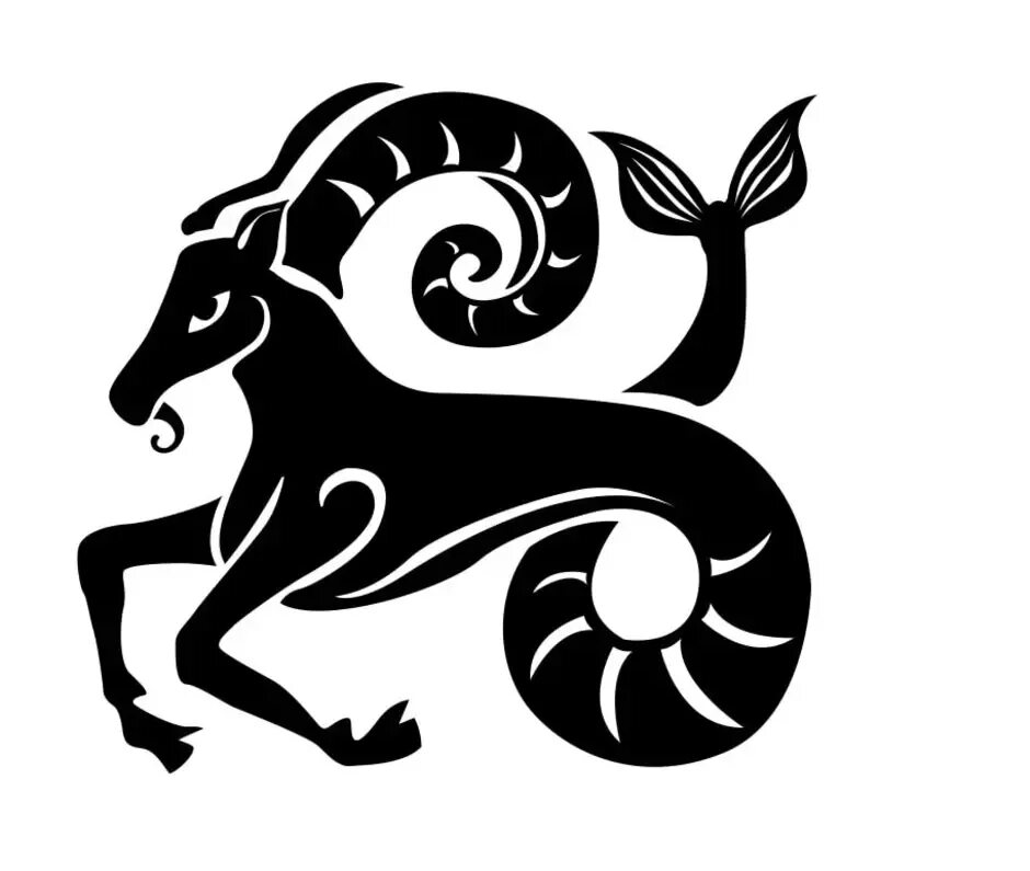 Capricorn symbol zodiac icon black color illustration flat style simple image 52