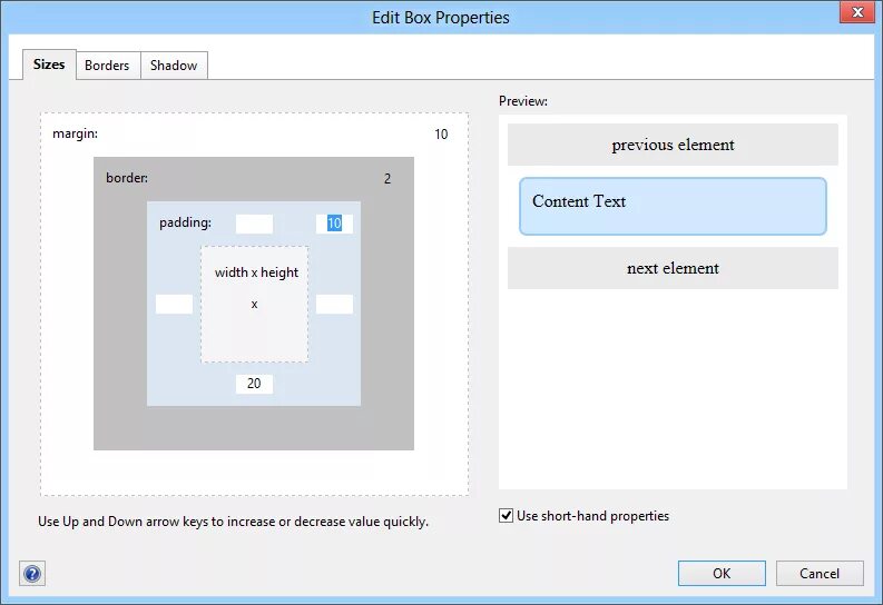 EDITBOX. CSS Box properties. Картинки Blumentals Rapid php Editor 2020. Rapid php Editor. Border content