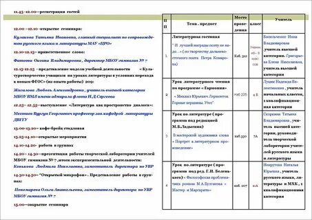 План программы семинара
