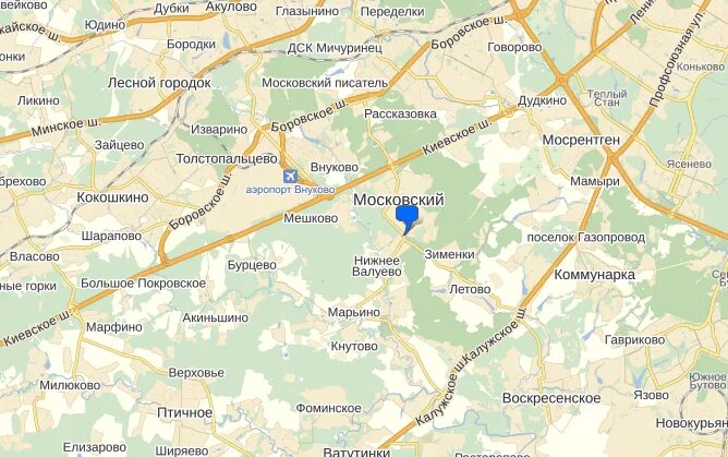 Шарапово на карте московской