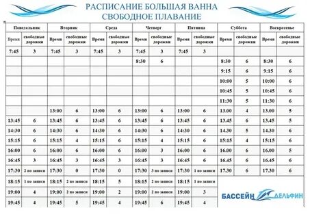 Старый оскол бассейны расписание