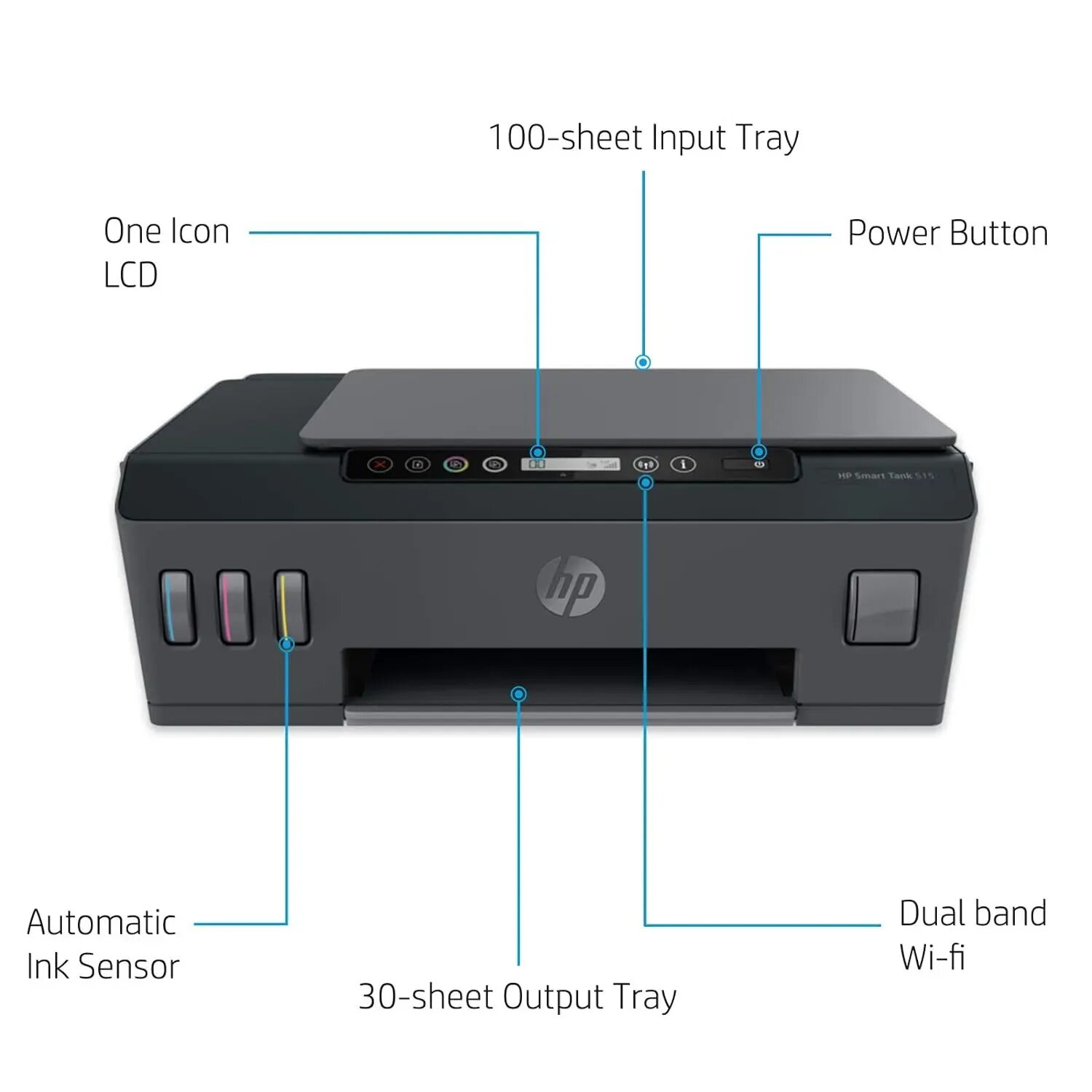Как подключить принтер smart tank 515 Buy HP Smart Tank 515 All-in-One Wireless Ink Tank Colour Printer, High Online -