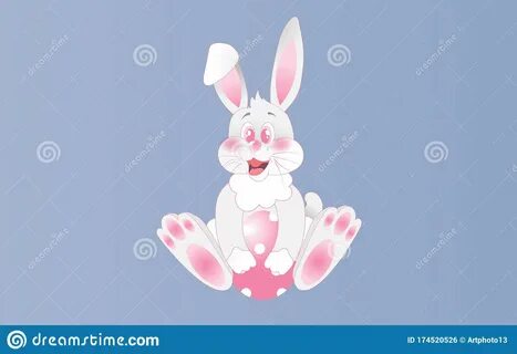 Element holiday Spring funny bunny cute for design.Happy Easter day eggs gr...