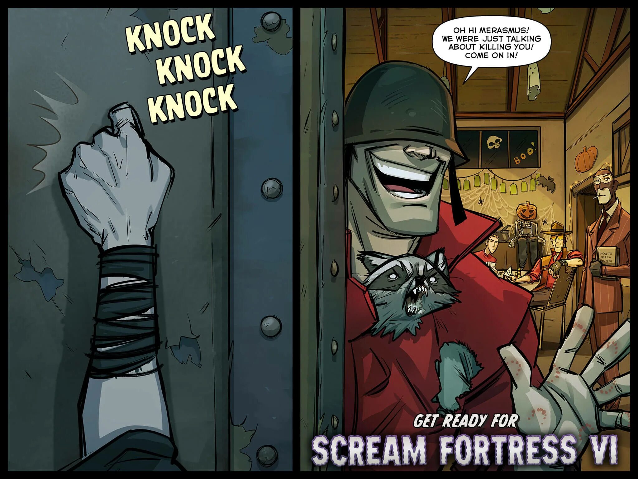 Knock here. Маразмус тф2. Маразмус tf2 Comics. Тим фортресс 2 Маразмус. Маразмус Мем.