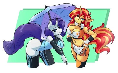 safe, artist:ambris, rarity (mlp), sunset shimmer (mlp), equine, fictional ...