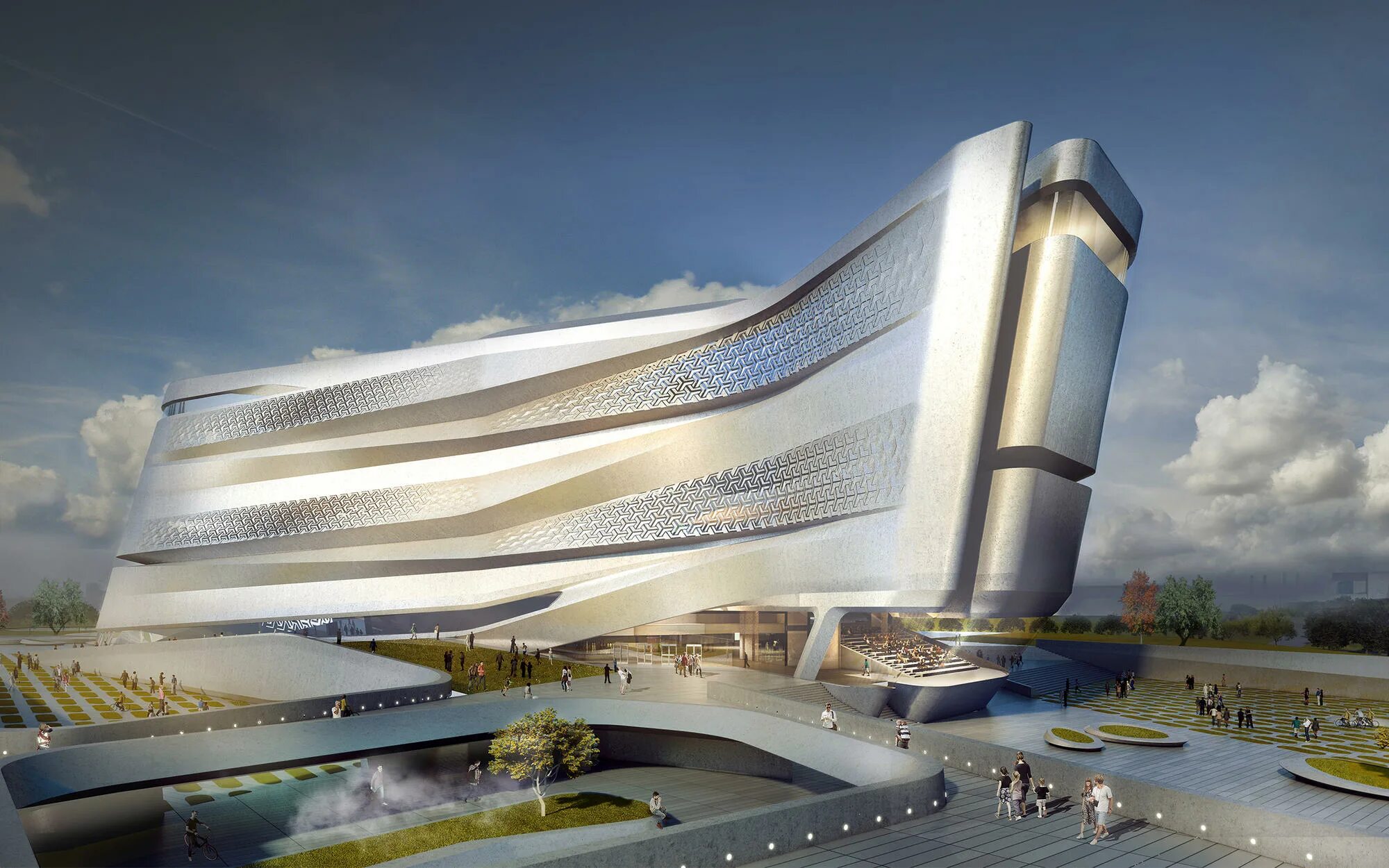 современный проекты будущего. современная архитектура заха хадид. нео футуризм в архитектуре вилла. заха хадид оаэ. центр культуры и искусств чанша (changsha meixihu) в чанша, китай.