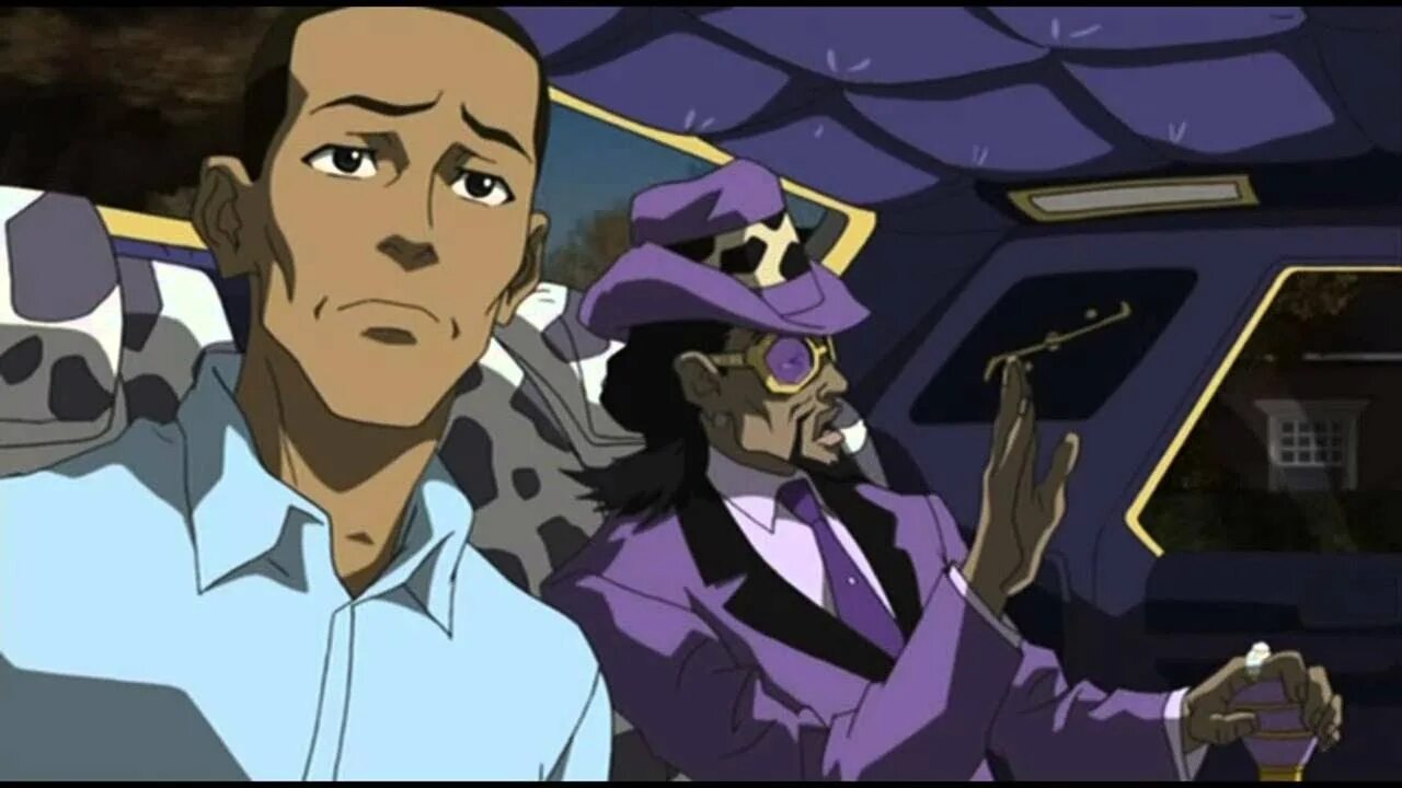 Lakim a named slickback. Pimp named slickback. slickback. boondocks pimp named slickback.