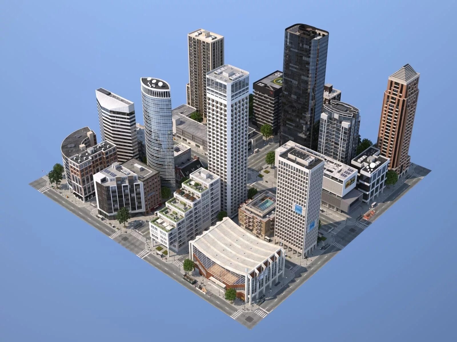 Город для 3d Max. 3d модель MTL. Моделирование архитектуры 3ds Max. 3d model 3ds Max City. 5 д модель