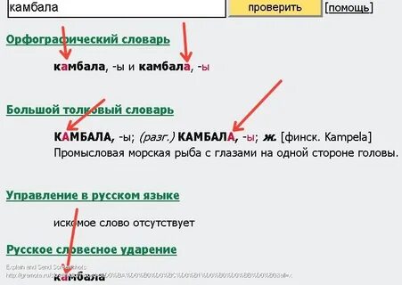 Камбала ударение