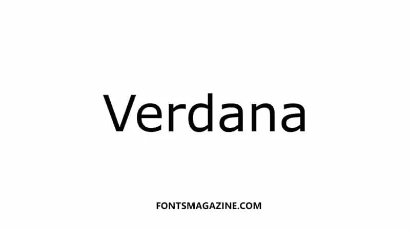 Verdana sans serif