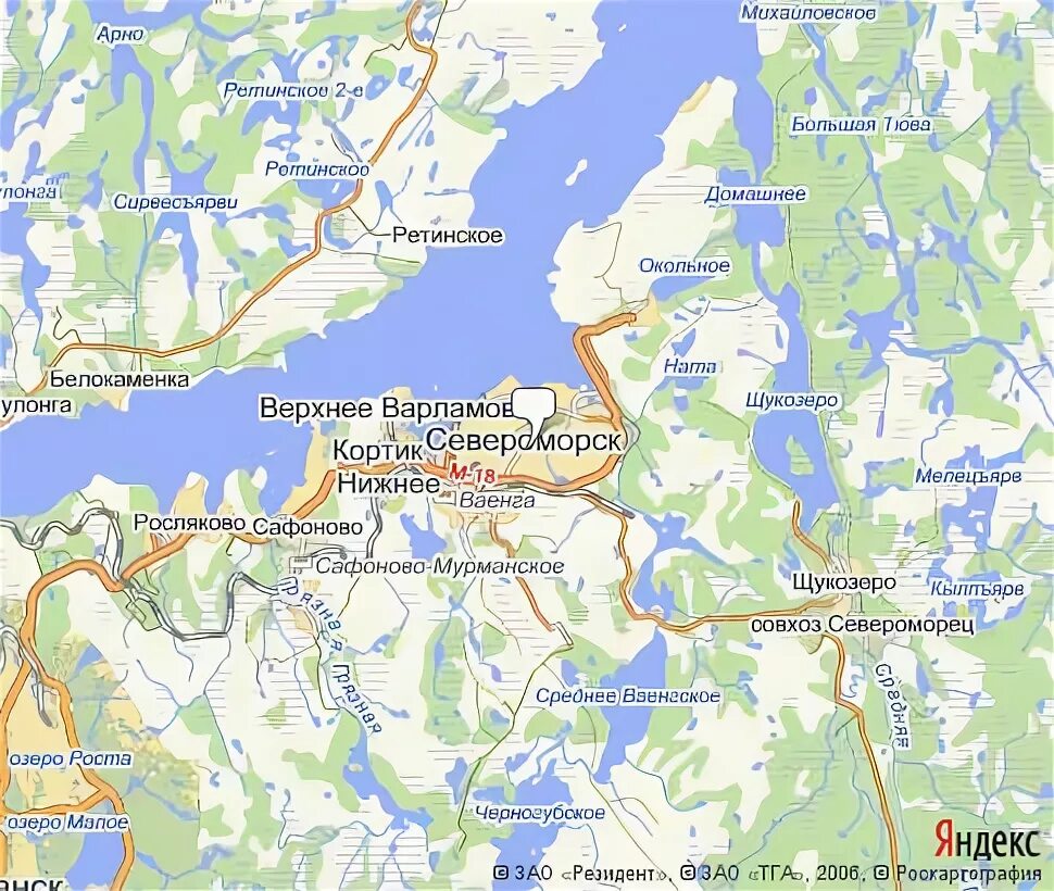 карта североморска мурманской