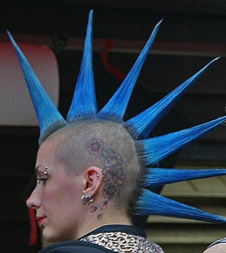 Punk Girl with Blue Hair - Trendy Mohawk Hairstyle