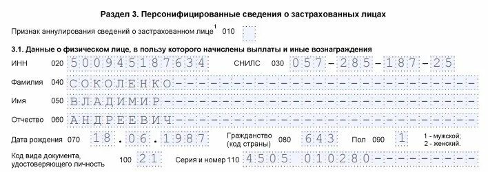 Персонифицированный за декабрь 2023. Персонифицированные сведения о застрахованных лицах. Раздел 3 сведения о застрахованных лицах. Раздел 3 персонифицированные сведения. Раздел 3 персонифицированные сведения о застрахованных лицах образец.